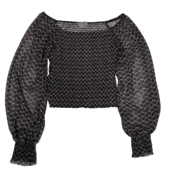 Anthropologie Tops - Anthropologie Women's Shoulder less crop top Long Sleeve Size small